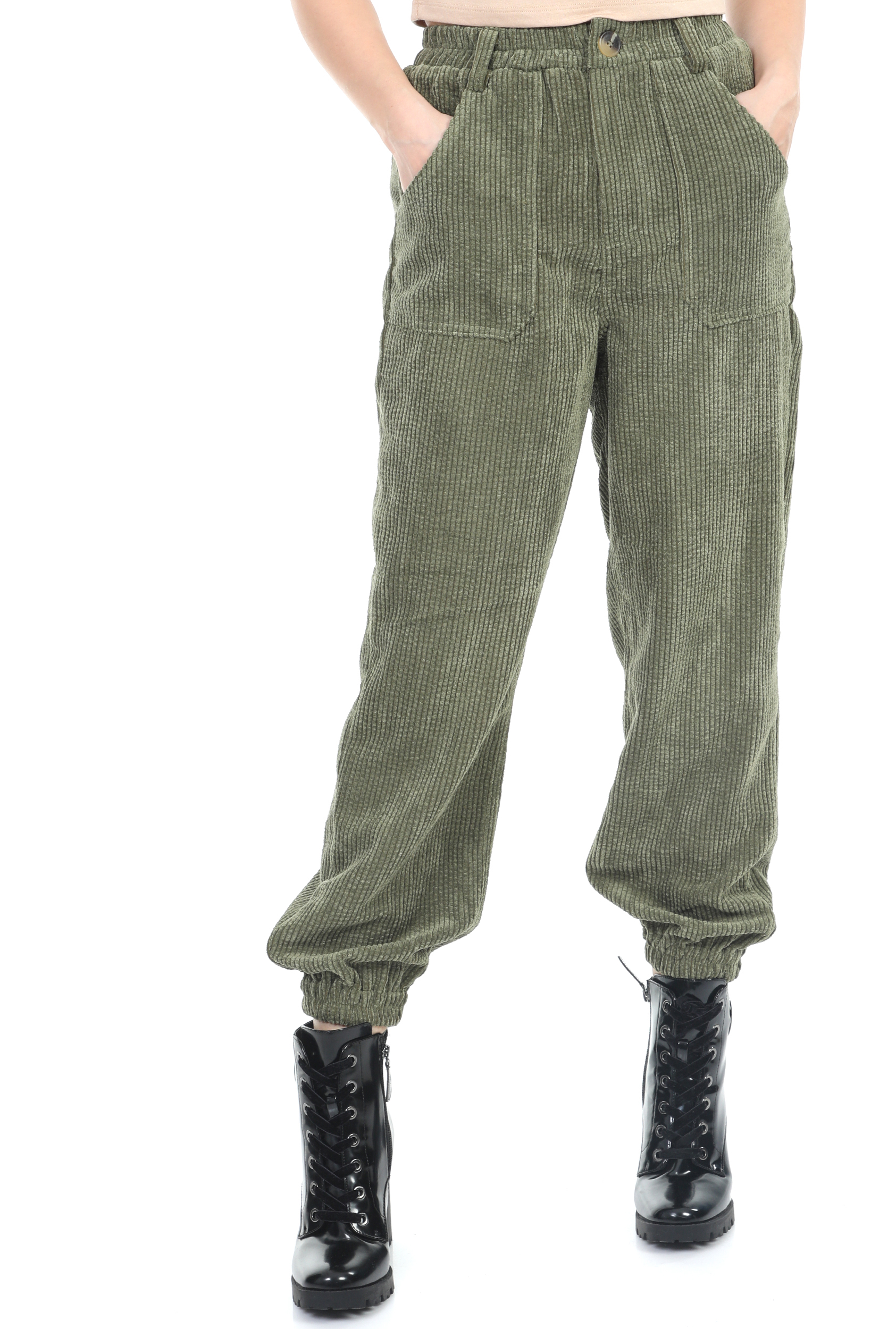 Γυναικεία/Ρούχα/Παντελόνια/Ισια Γραμμή KENDALL+KYLIE - Γυναικείο παντελόνι KENDALL+KYLIE πράσινο
